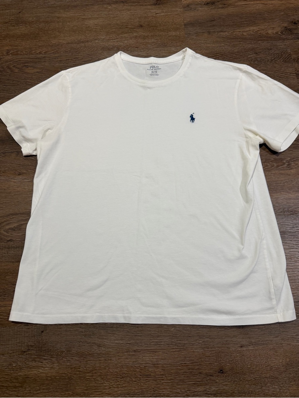 Polo Ralph Lauren Classic Cotton Tee Shirt White with Navy Polo Logo Men’s XL - Picture 2 of 7